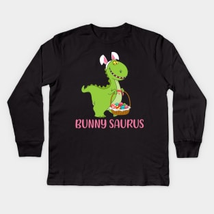 Bunnysaurus Easter T-rex Bunny T-shirt Kids Long Sleeve T-Shirt